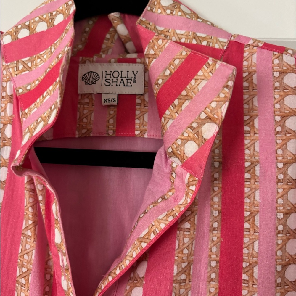 Holly Shae Pink Striped Shirt Dress